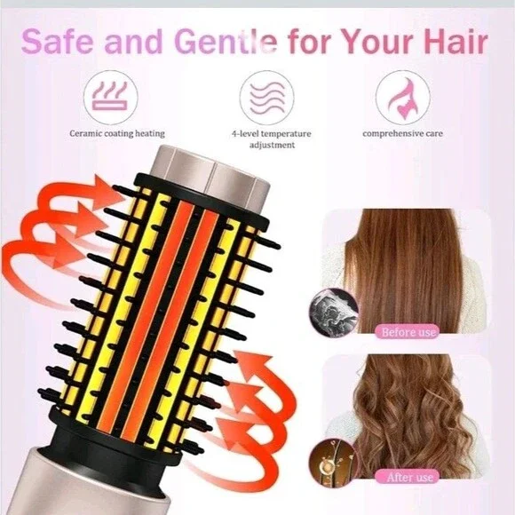 Cordless Hair Curling Iron Brush, Mini Travel Hot Straightener Comb, 3-in-1... - Picture 2 of 7